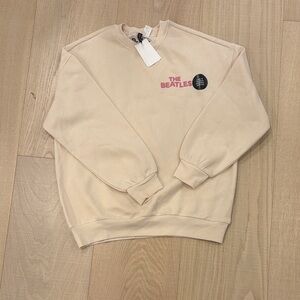 Divided Beige Crewneck Sweater with The Beatles Design